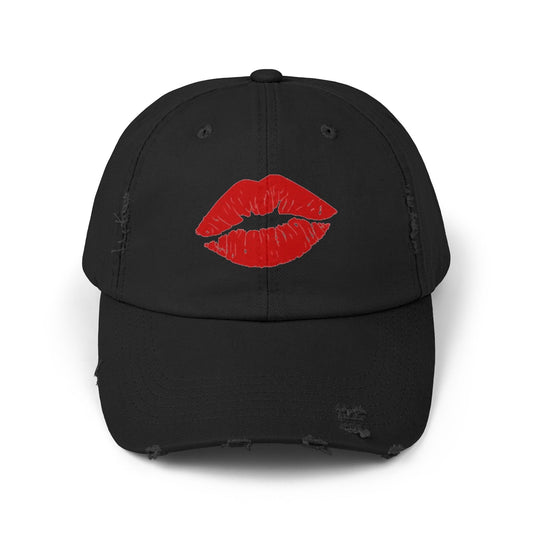 Distressed Cap Red Lips