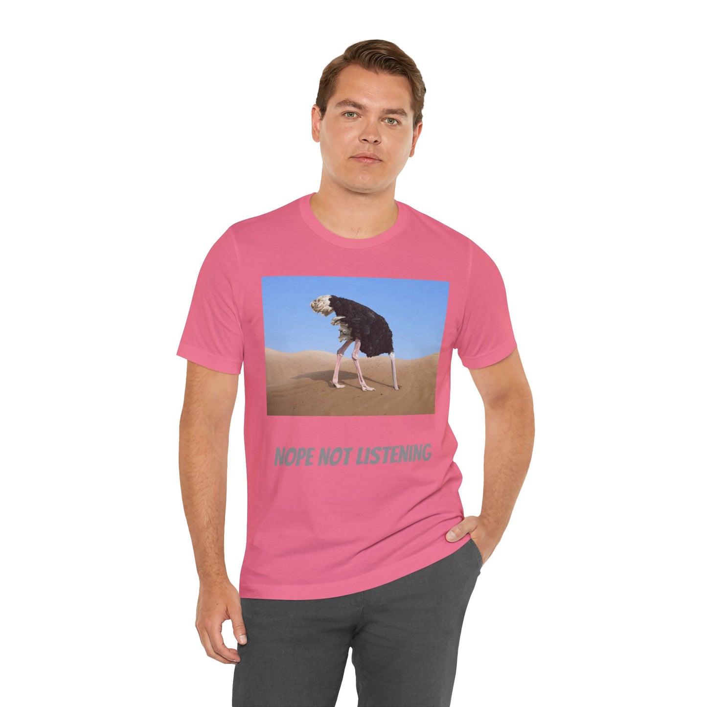 Camiseta avestruz no, no escucho