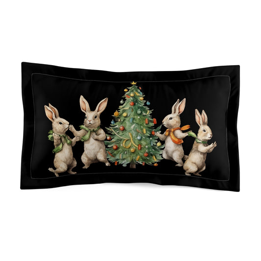 Taie d'oreiller King Size Quatre lapins Sapin de Noël