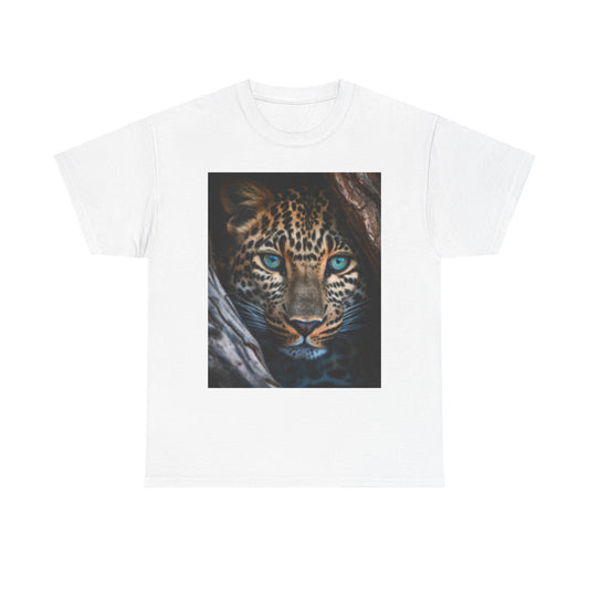 Wildlife Lover Unisex Heavy Cotton Tee - Fierce Leopard Design