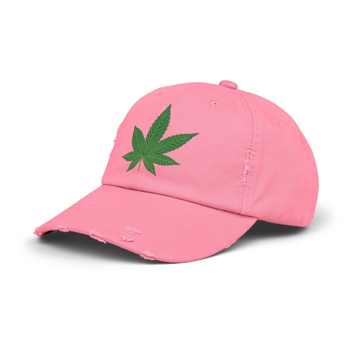 Casquette unisexe effet vieilli avec motif feuille – Streetwear décontracté pour les amoureux de la nature 
