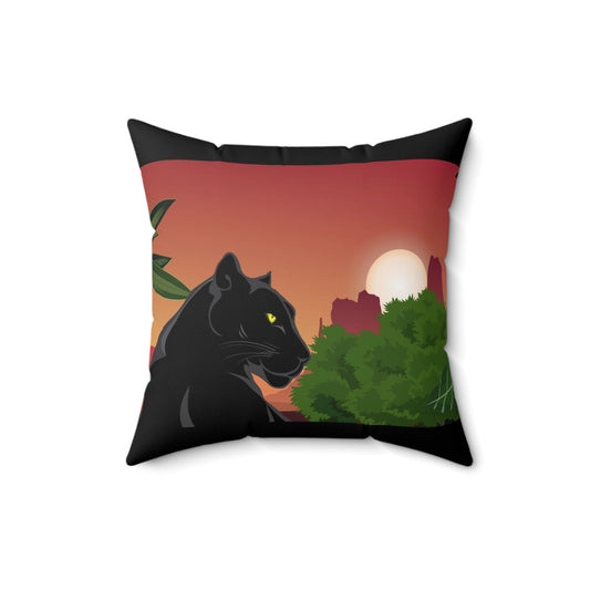 Coussin carré en faux suède 