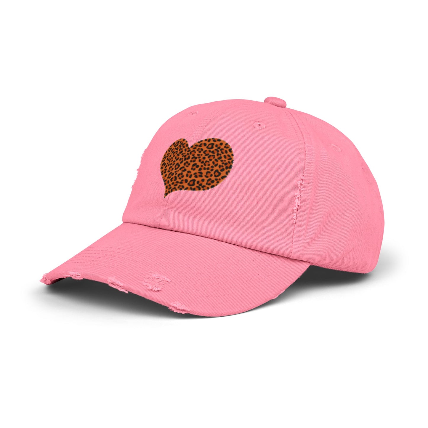 Gorra unisex con estampado de leopardo y corazón: un accesorio informal de moda para cualquier ocasión. 