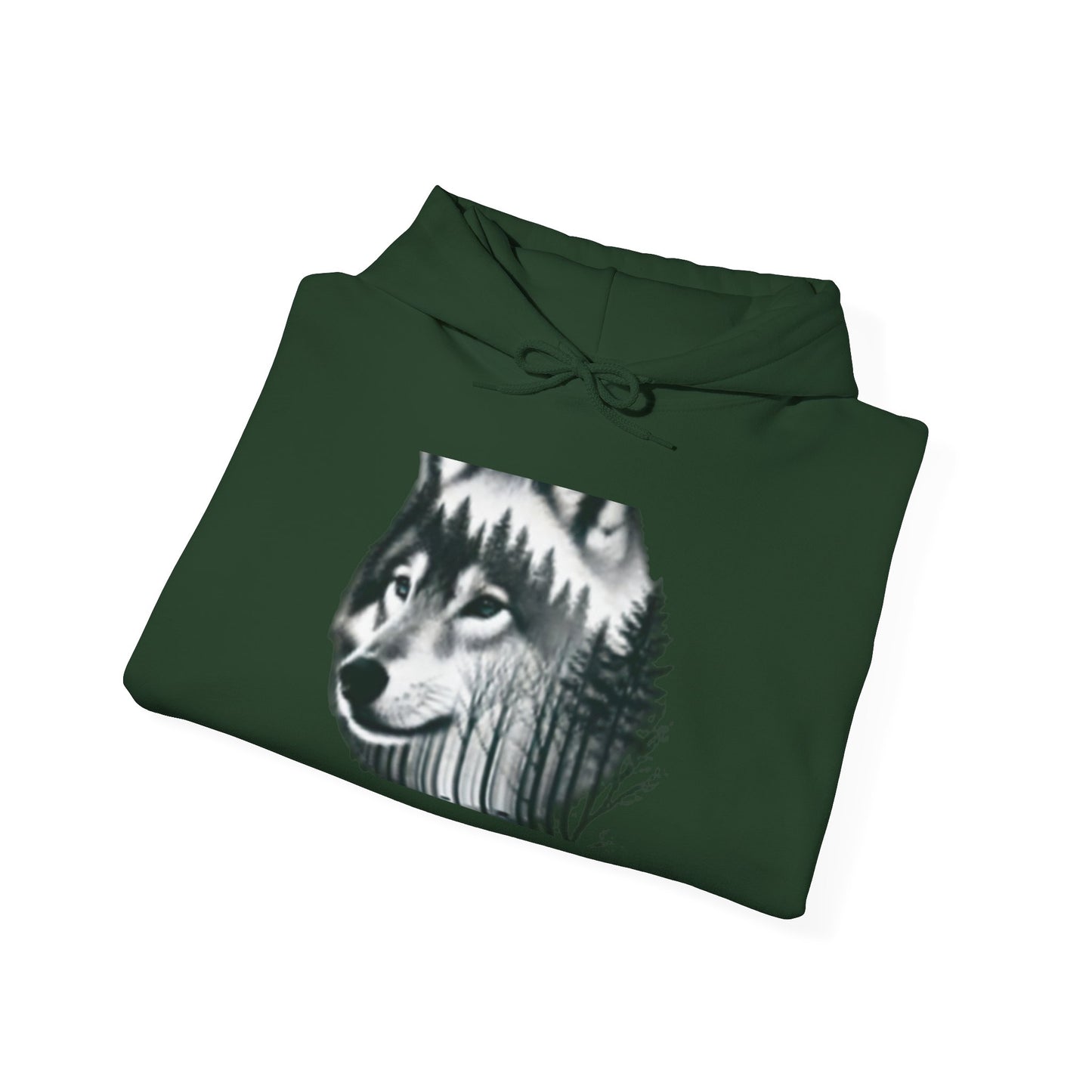 Wolf & Woman Graphic Hoodie - Unisex Heavy Blend™ Sweatshirt for Nature Lovers