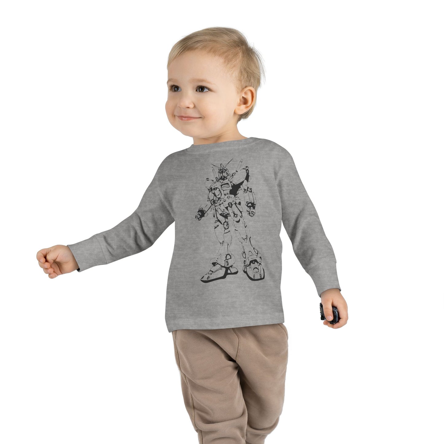 Camiseta de manga larga para niños pequeños: camiseta con gráfico de robot, perfecta para cumpleaños y juegos.