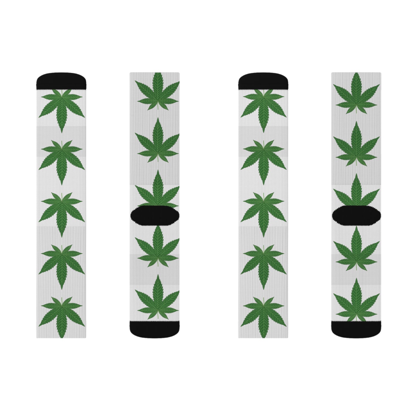 Trendy Cannabis Leaf Socks | Comfortable Sublimation Footwear for Everyday Wear
