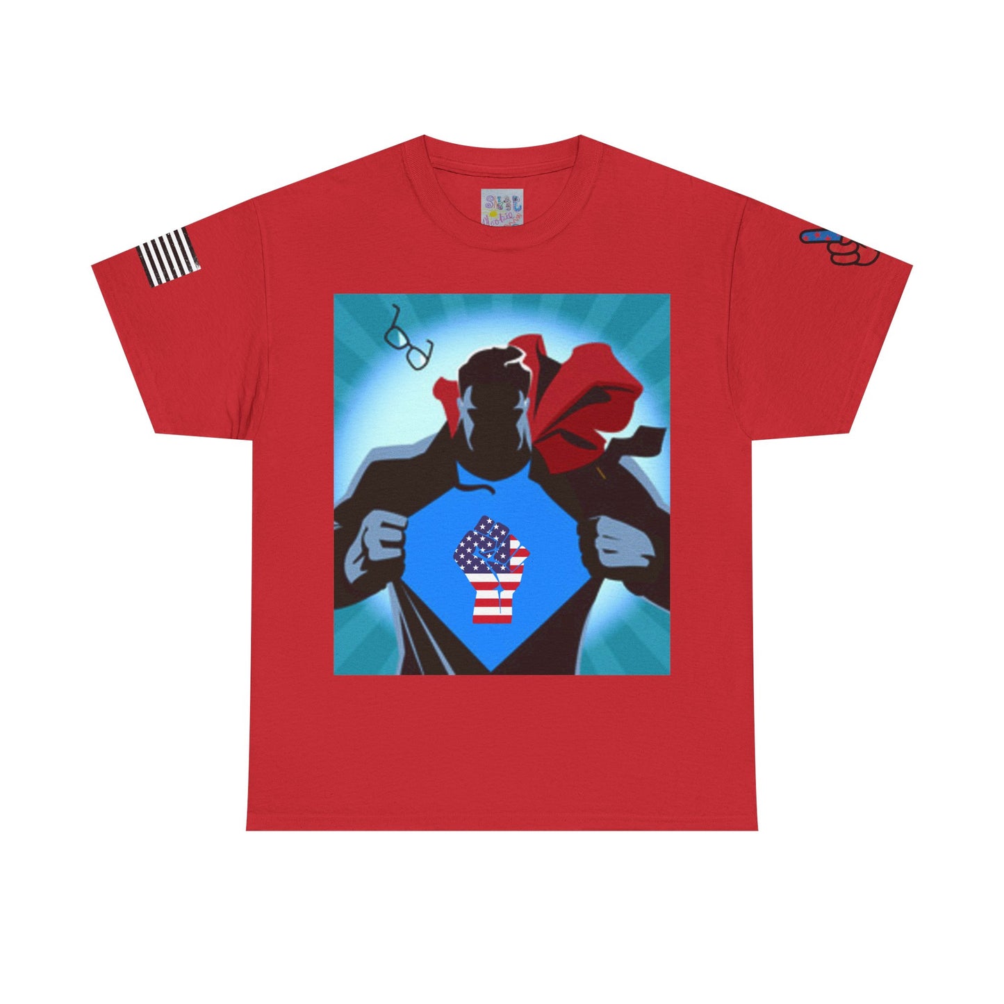 Heroic Man Unisex Heavy Cotton T-shirt, Superhero T-Shirt, Custom Graphic Tee, Fun Gift for Dads, Casual Wear, Birthday Present