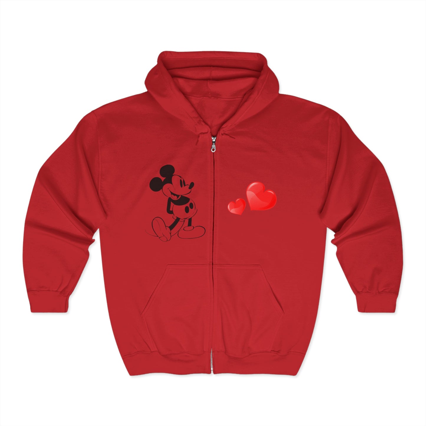 Vintage Mickey Mouse Full Zip Hooded Sweatshirt