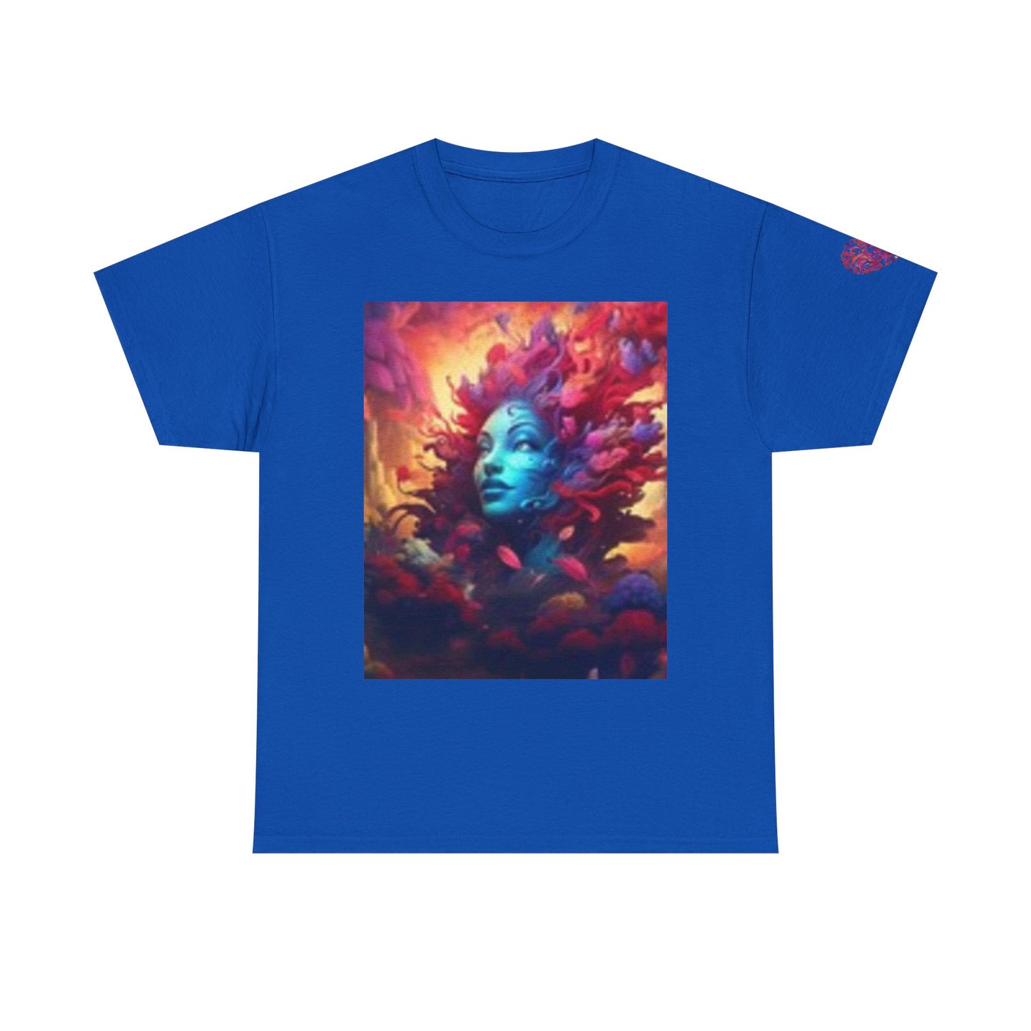 T-shirt unisexe en coton épais avec imprimé artistique coloré - Motif abstrait vibrant 