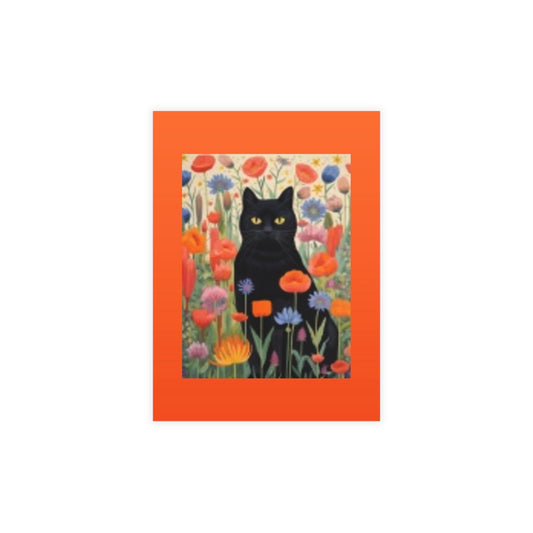 Vibrant Postcard Bundle - Cat & Wildflower Designs with Envelopes