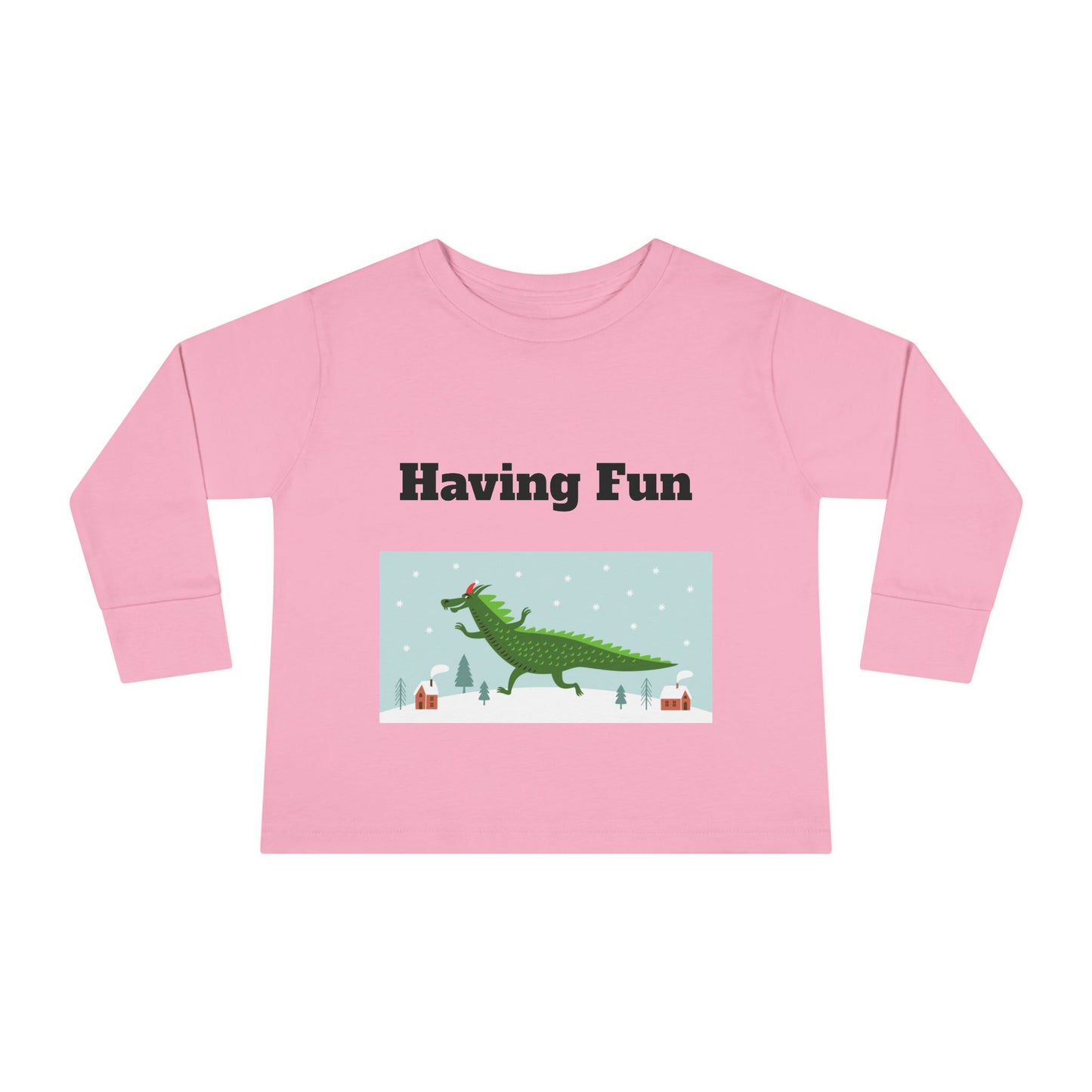 T-shirt à manches longues pour tout-petit Dinosaure s'amusant