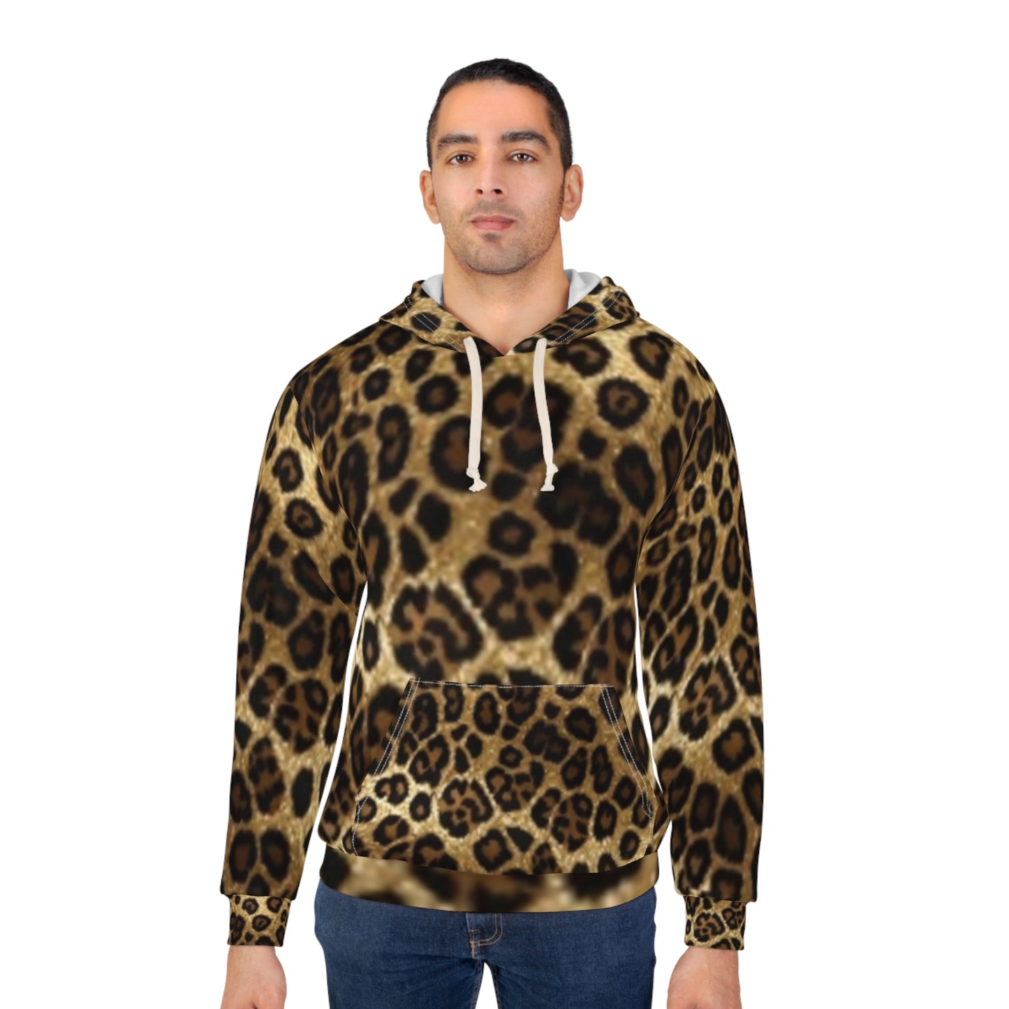 Stylish Leopard Print Unisex Pullover Hoodie - Cozy Fashion for Everyday Wear