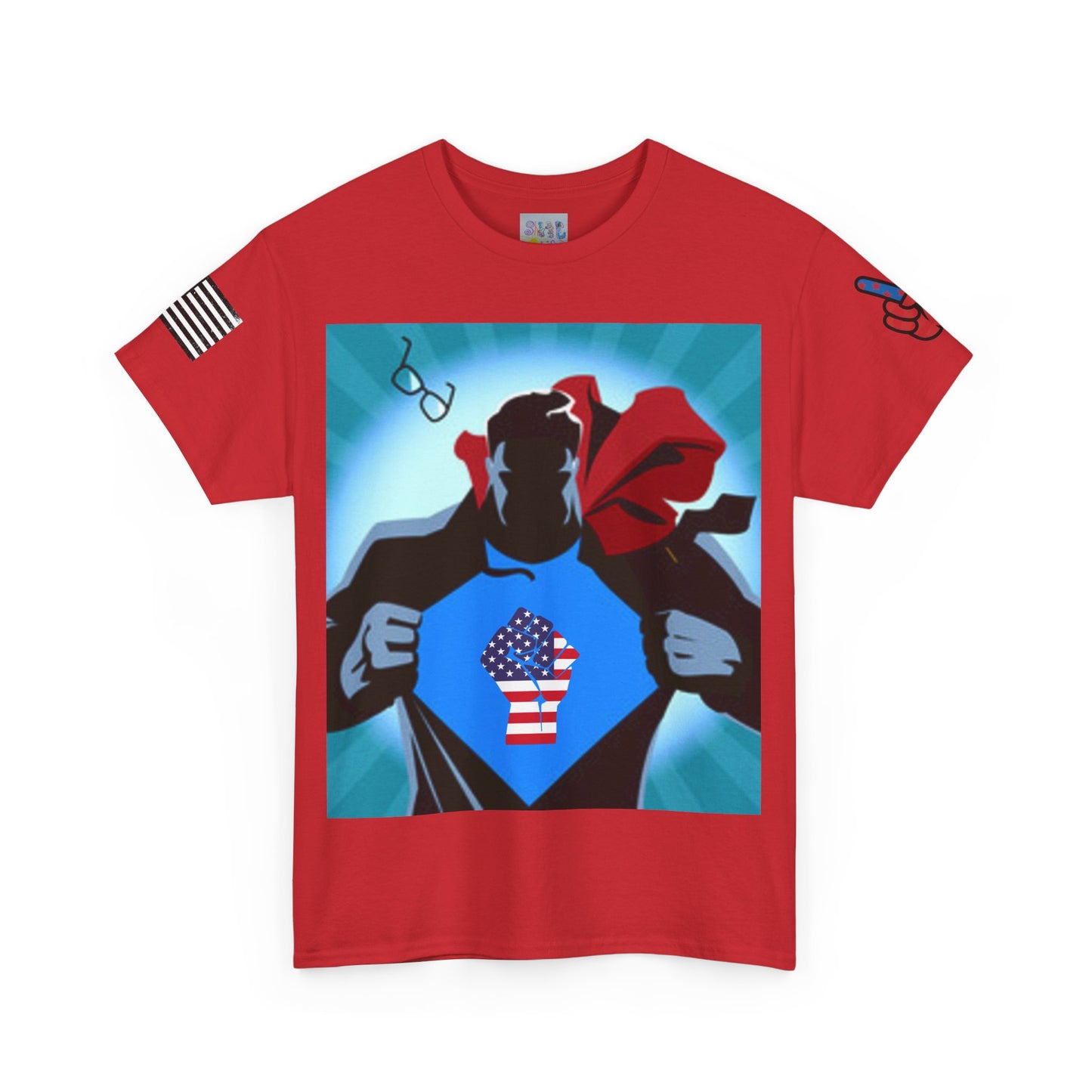 Heroic Man Unisex Heavy Cotton T-shirt, Superhero T-Shirt, Custom Graphic Tee, Fun Gift for Dads, Casual Wear, Birthday Present