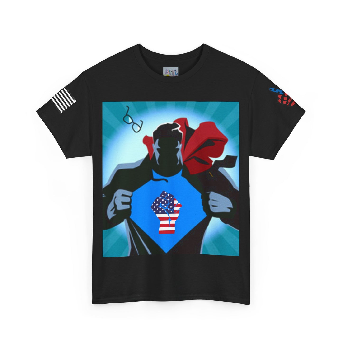 Heroic Man Unisex Heavy Cotton T-shirt, Superhero T-Shirt, Custom Graphic Tee, Fun Gift for Dads, Casual Wear, Birthday Present