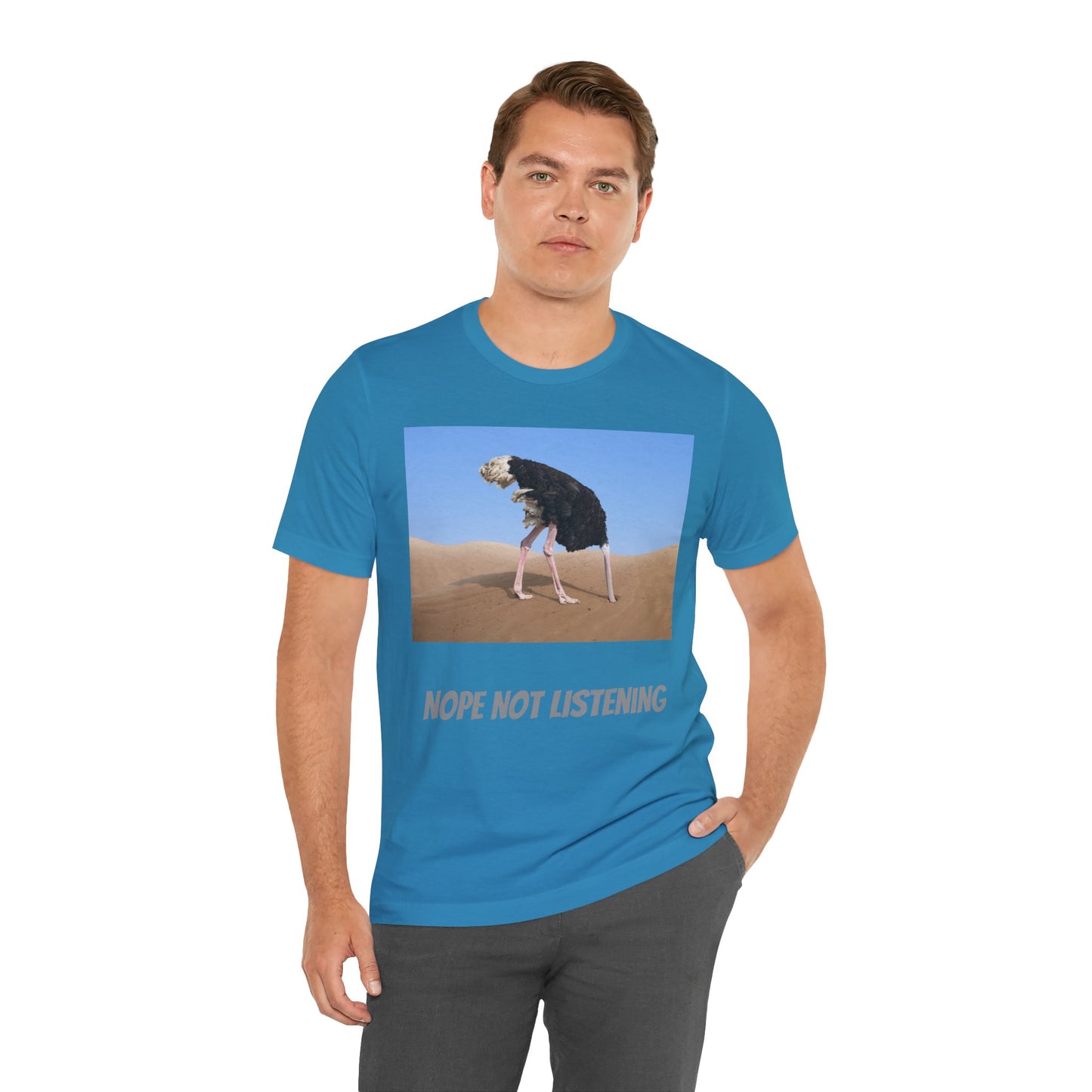 Camiseta avestruz no, no escucho