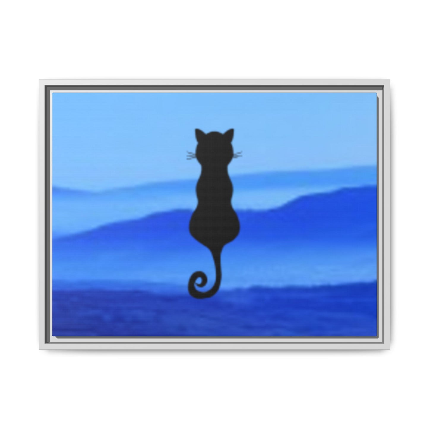 Framed Cat Silhouette Art Print, Wall Decor, Cat Lover Gift, Home Office Art, Pet Memorial