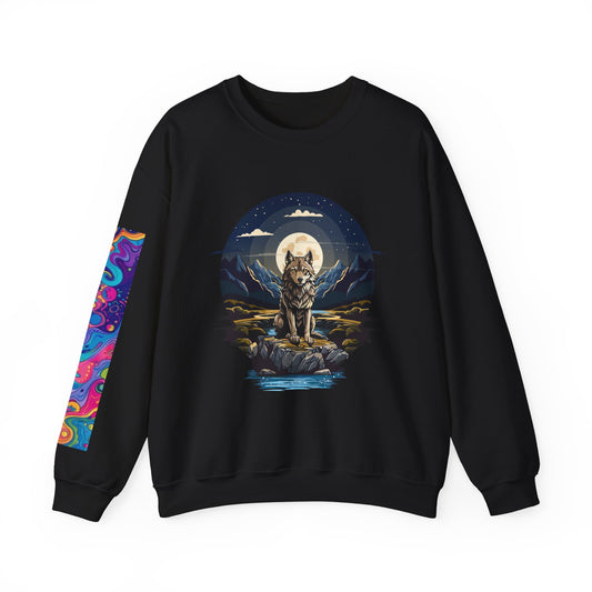 Artistic Animal Print Unisex Crewneck Sweatshirt - Bold Designs for Dog and Wolf Lovers
