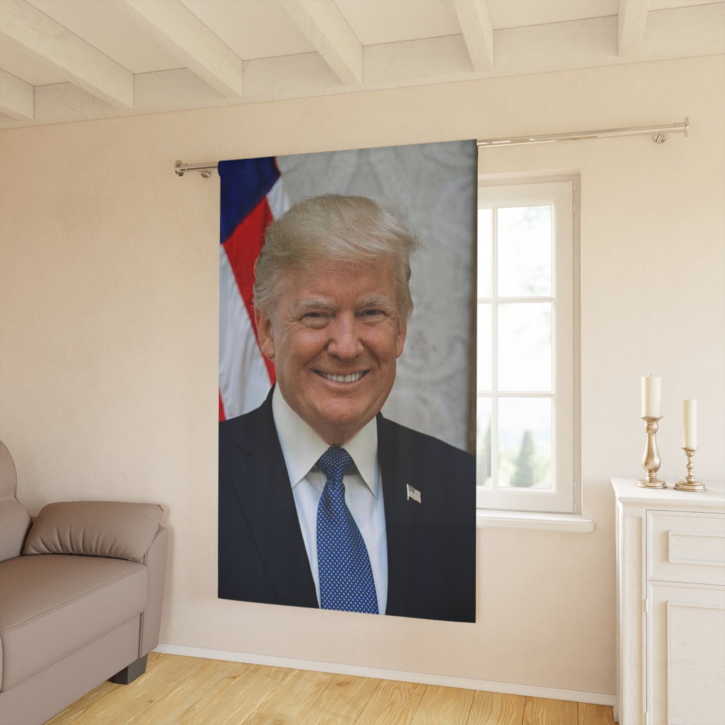 Rideaux de fenêtre 50"x 84" (1 pièce) Président Donald J Trump
