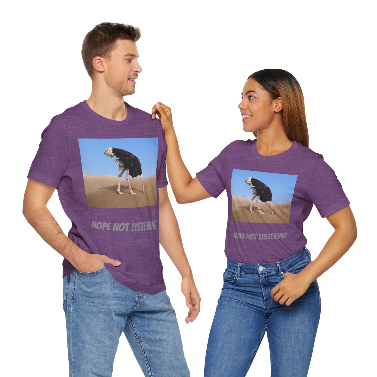 Camiseta avestruz no, no escucho