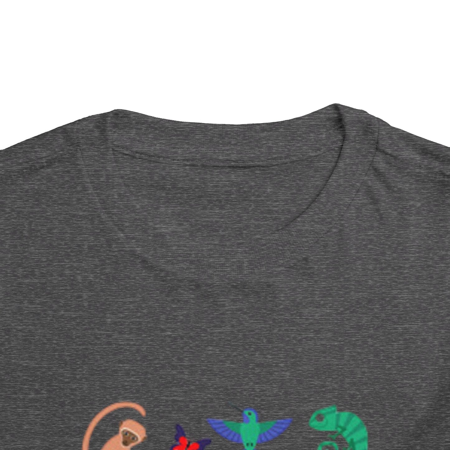 Wildlife Adventure Toddler Short Sleeve Tee - Fun Black Animal Print Shirt