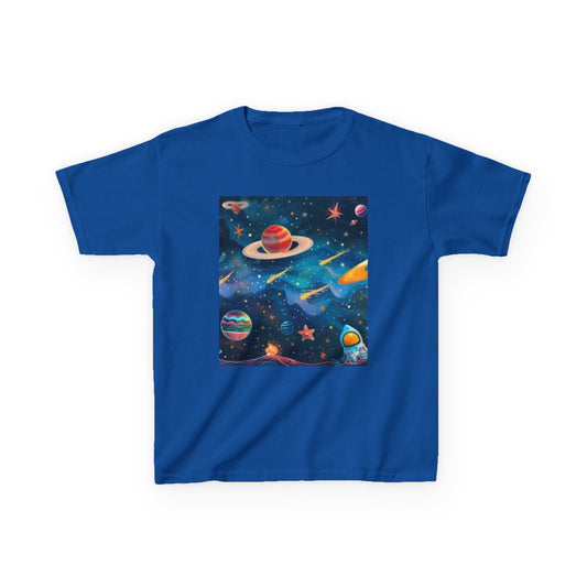 Kids Space Adventure Tee - Colorful Cosmic Design for Young Explorers