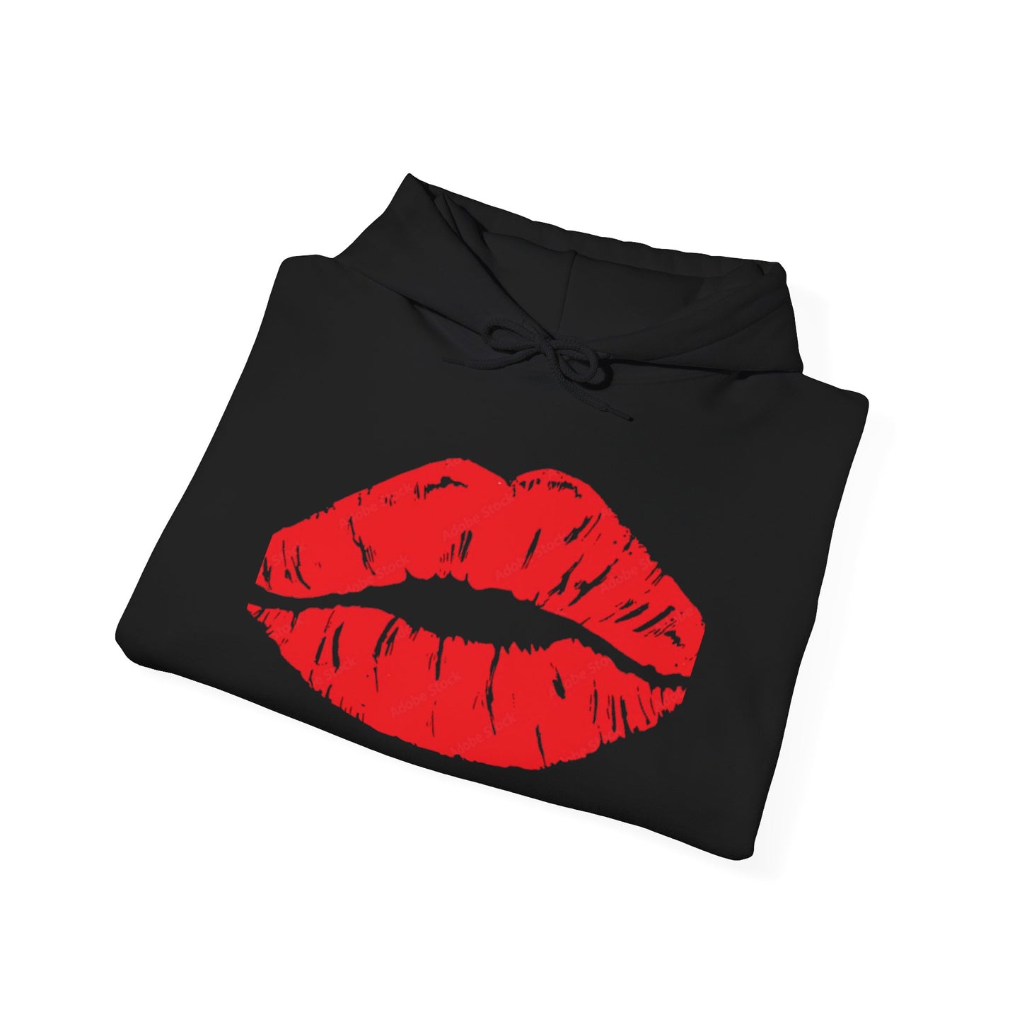 Hooded Sweatshirt Retro Beautiful Woman Red Lips