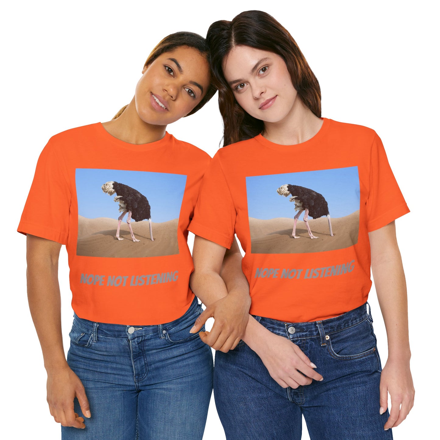 Camiseta avestruz no, no escucho