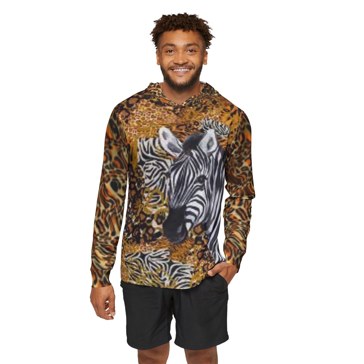 Sweat à capuche d'échauffement imprimé animal sauvage pour homme : vêtements de sport élégants pour les amoureux de la nature