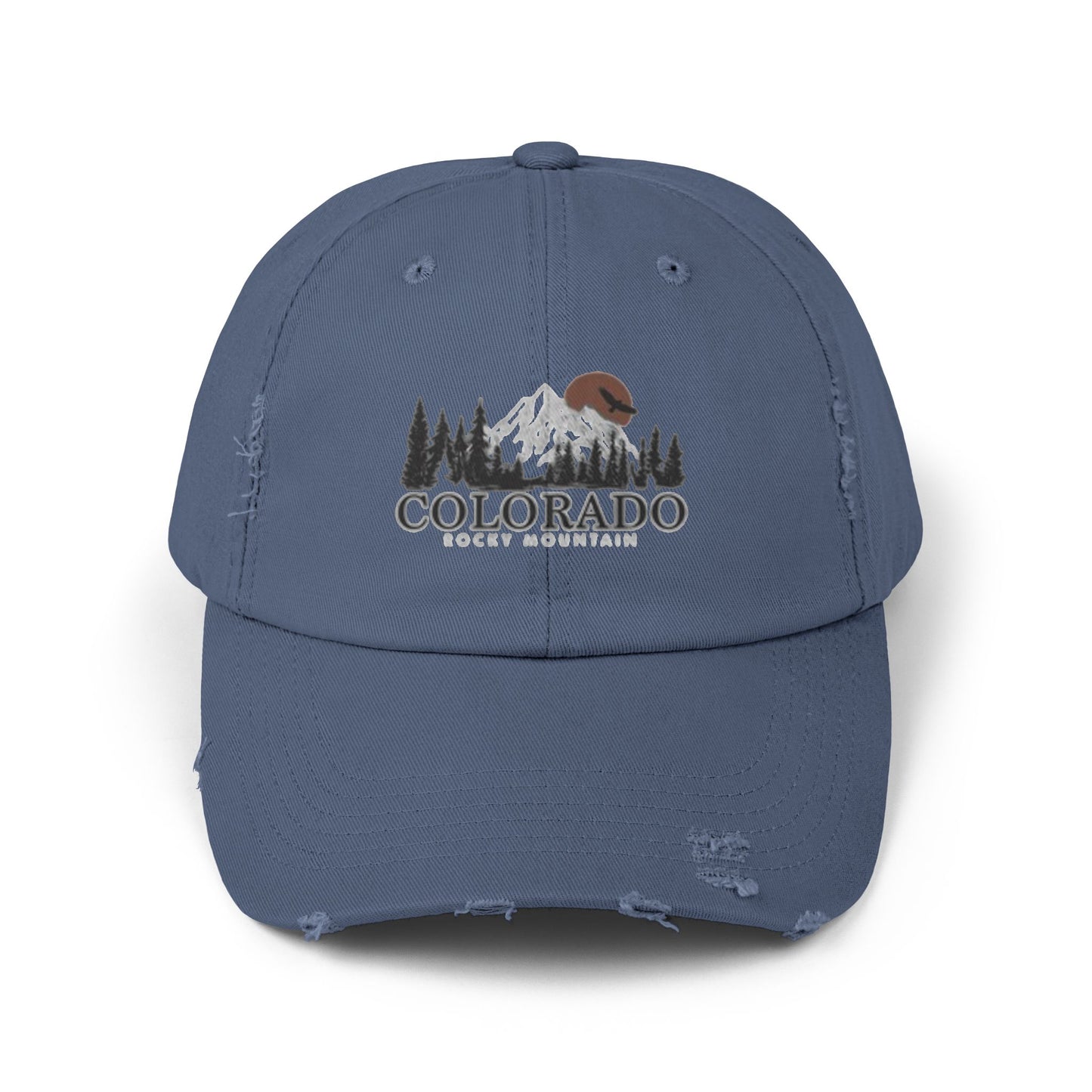 Casquette unisexe effet vieilli - Chapeau d'aventure des montagnes Rocheuses du Colorado