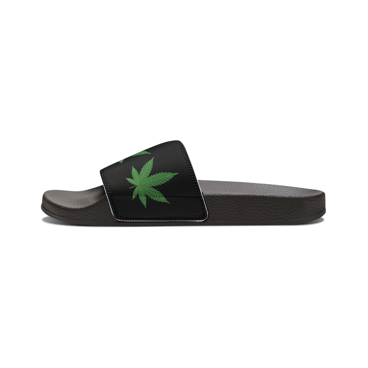 Sandales pour femmes Feuilles de marijuana Fond noir 