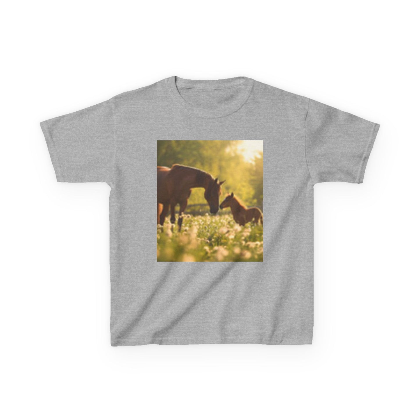 Kids Horse Lover Tee - Adorable Nature Photography for Young Equestrians
