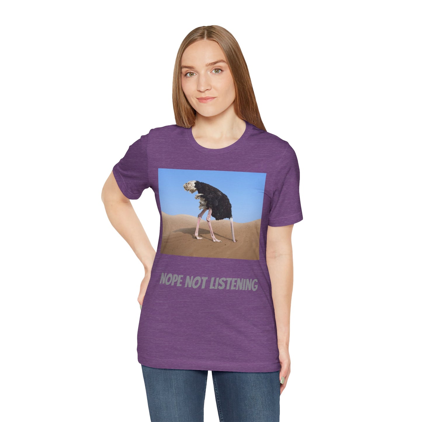 Camiseta avestruz no, no escucho