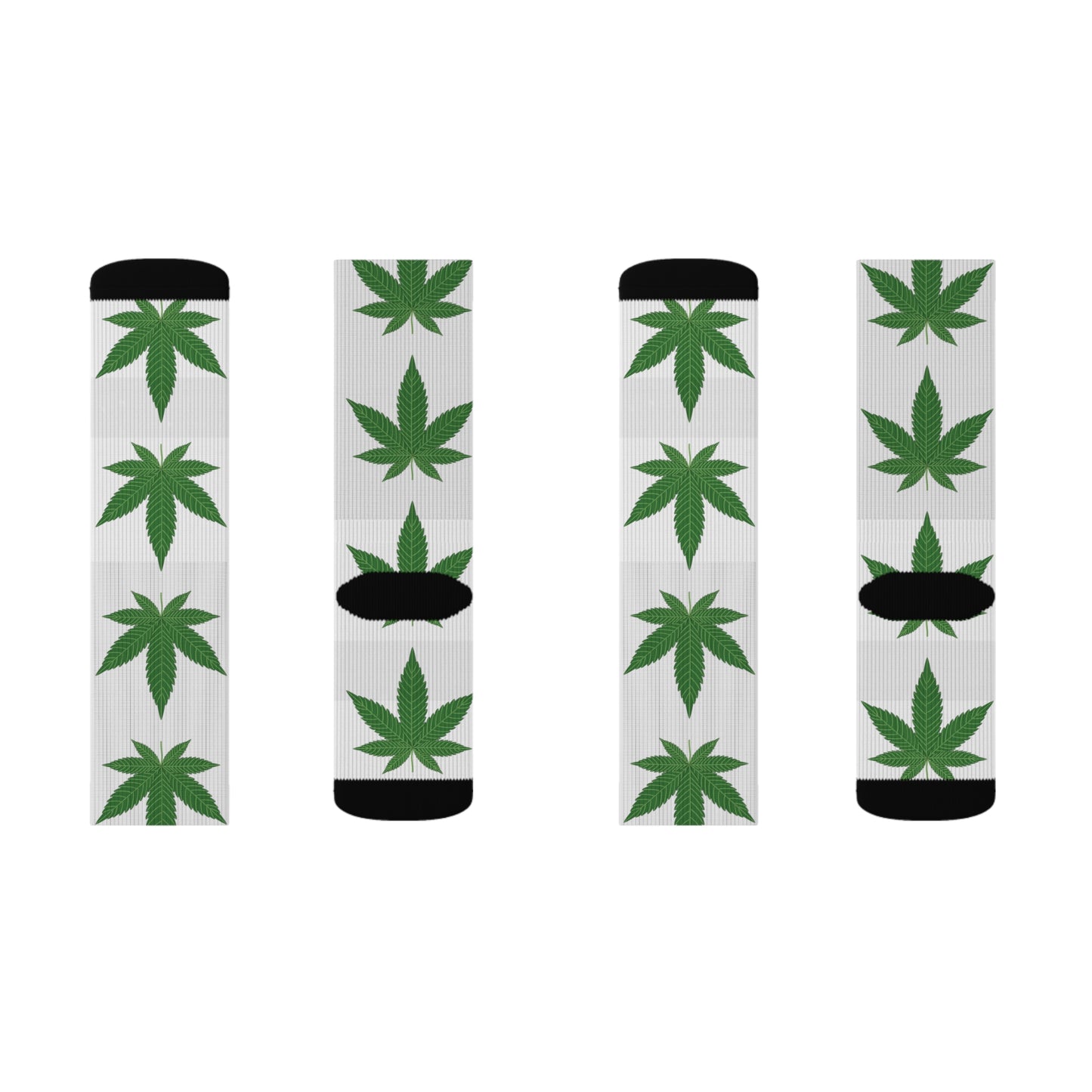 Trendy Cannabis Leaf Socks | Comfortable Sublimation Footwear for Everyday Wear