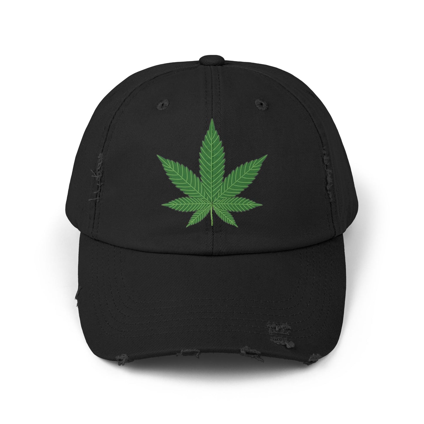 Casquette unisexe effet vieilli avec motif feuille – Streetwear décontracté pour les amoureux de la nature 