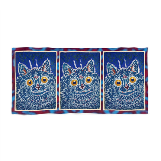 Serviette de plage fantaisie à motif chat : accessoire d'été coloré et amusant pour les amoureux des chats