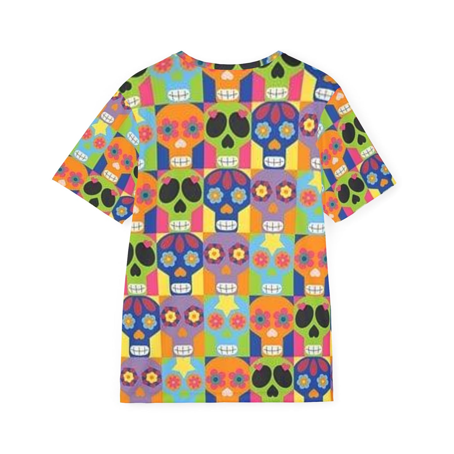 Camiseta deportiva con calavera colorida: camiseta deportiva masculina para festivales y celebraciones
