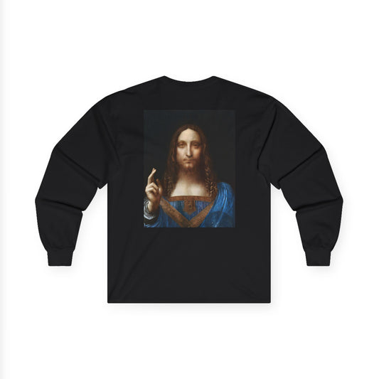 Long Sleeve T-shirt Jesus God Created the Heavens Hell Earth