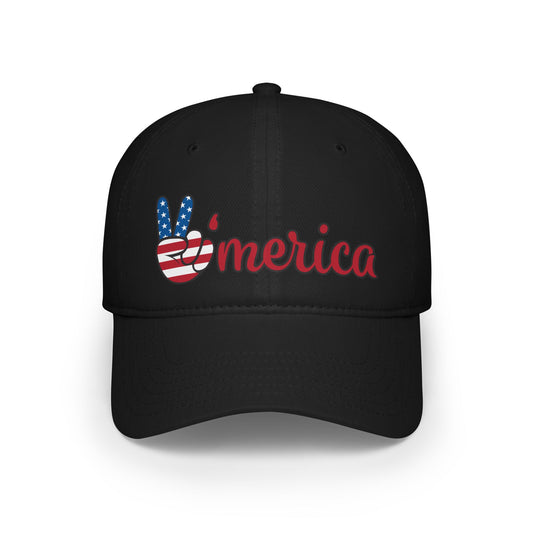 Gorra de béisbol de perfil bajo con el símbolo de la paz de Estados Unidos