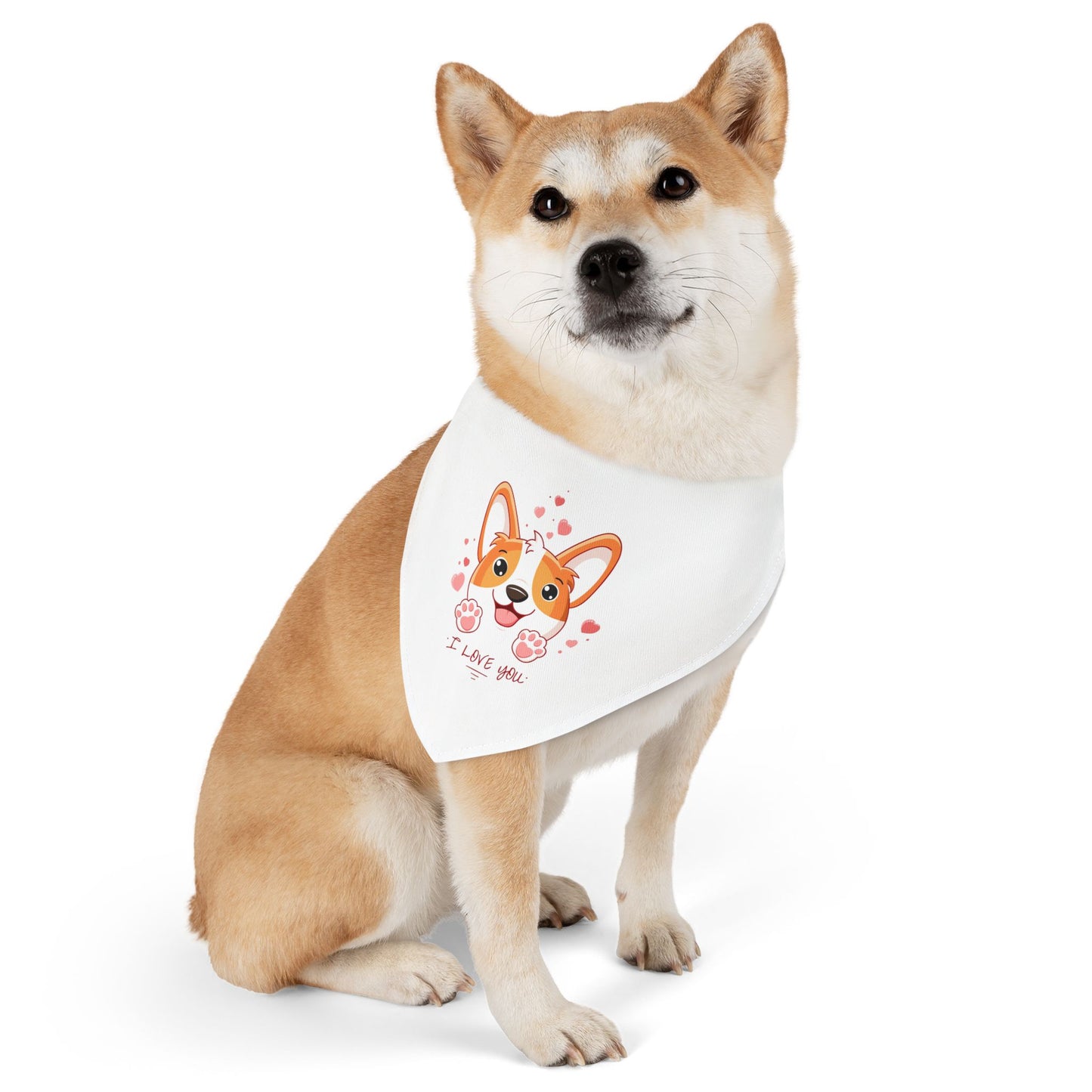 Pet Bandana Collar Dog I love you