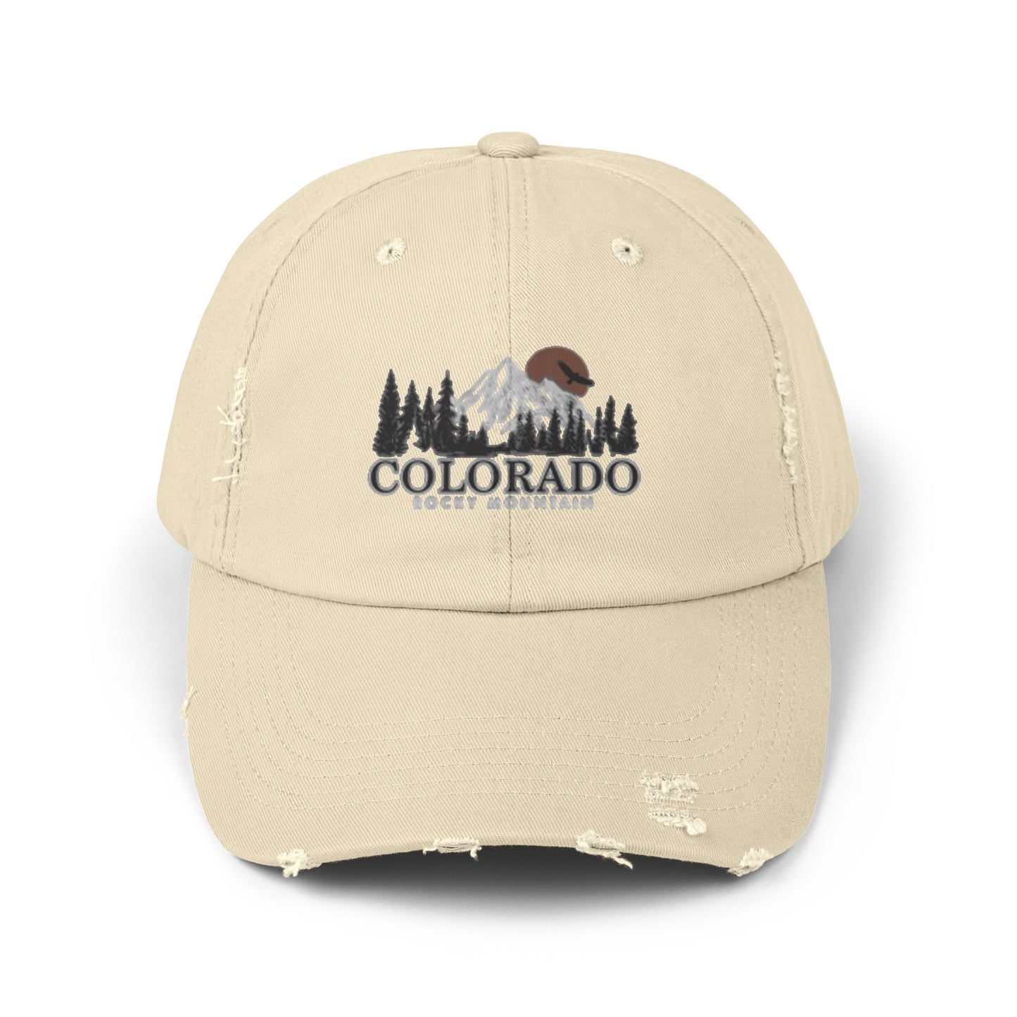 Casquette unisexe effet vieilli - Chapeau d'aventure des montagnes Rocheuses du Colorado