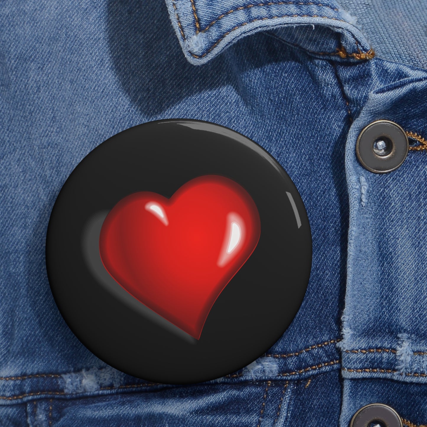 Custom Pin Buttons Heart