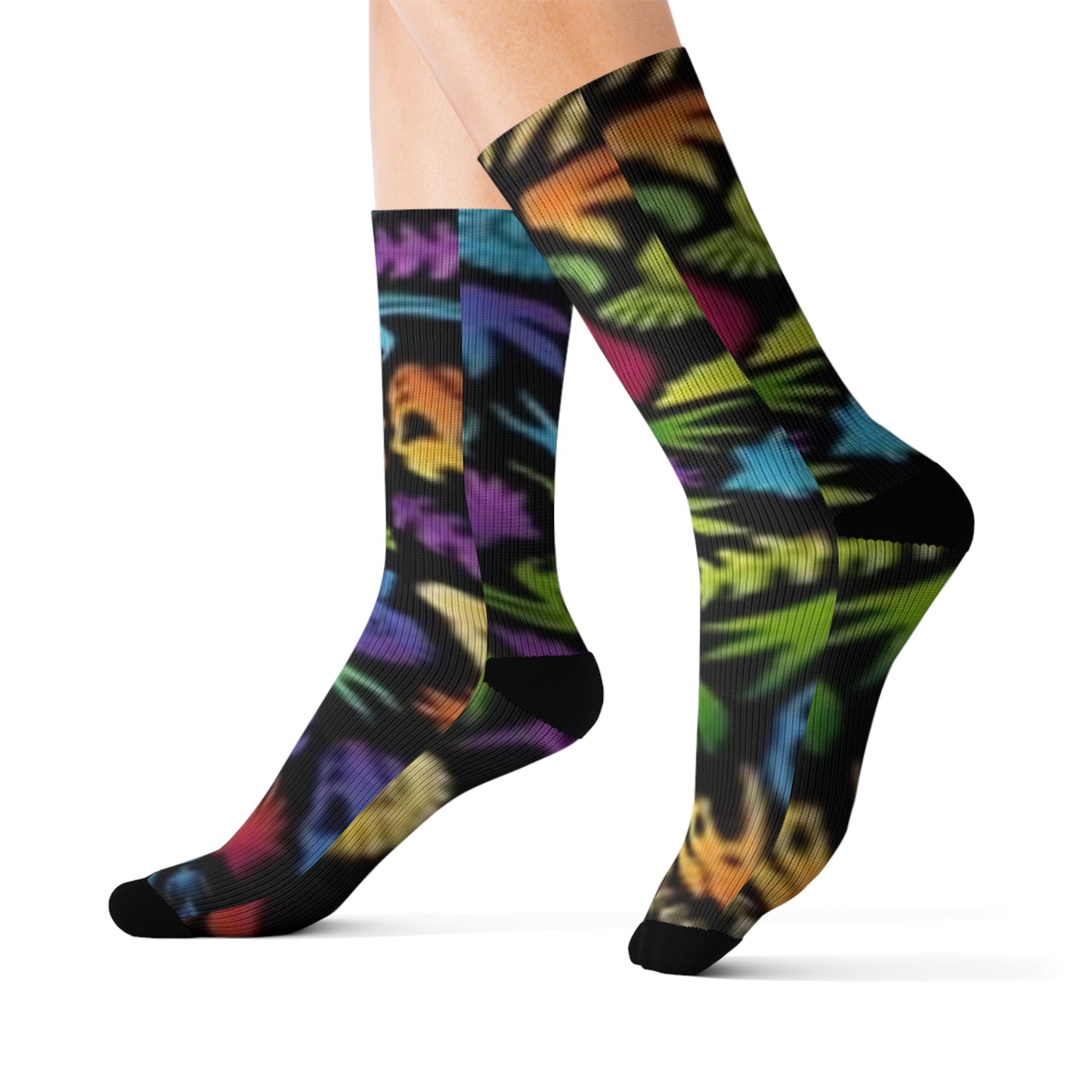 Colorful Nature-Dinosaur/ Vibrant Patterned Socks for Gifts, Homewear, Eco-Friendly, Fashion, Holiday Apparel