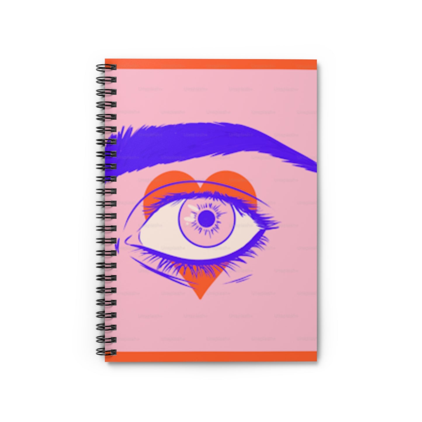 Cahier à spirales - Ligné 118 pages Oeil avec un cœur