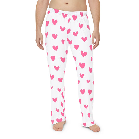 Men's Pajama Pants Pink Hearts