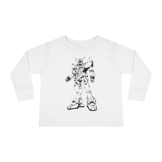 Toddler Long Sleeve Tee - Robot Graphic Shirt for Kids, Perfect for Birthdays and Playtime
