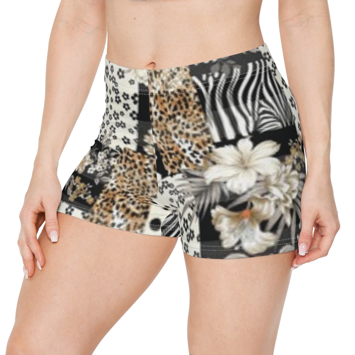 Pantalones cortos/pijama de mujer con patchwork floral: estilo veraniego de moda
