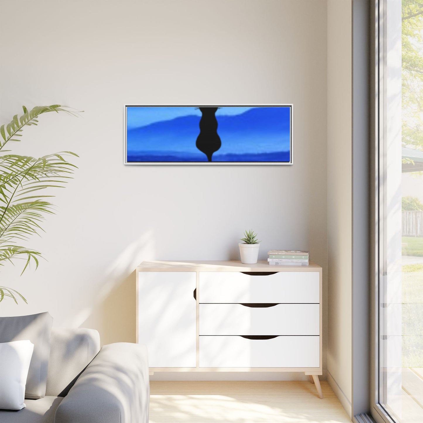 Framed Cat Silhouette Art Print, Wall Decor, Cat Lover Gift, Home Office Art, Pet Memorial