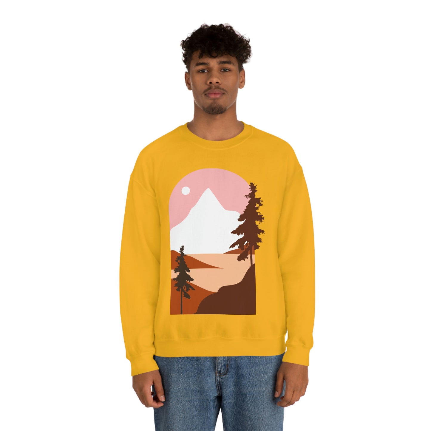 Pine Tree Mountain Moon Sweatshirt Fabulous Holiday Gift!