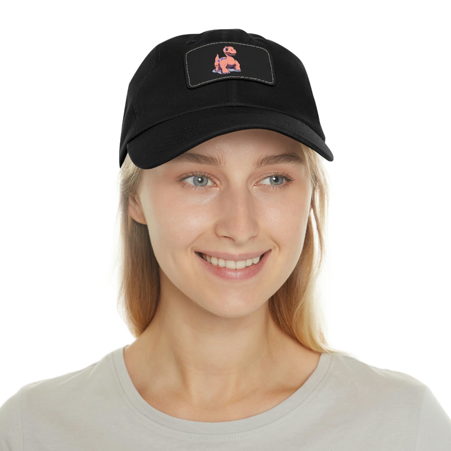Dinosaur Dad Hat with Leather Patch (Rectangle) Great Gift for Father's Day!