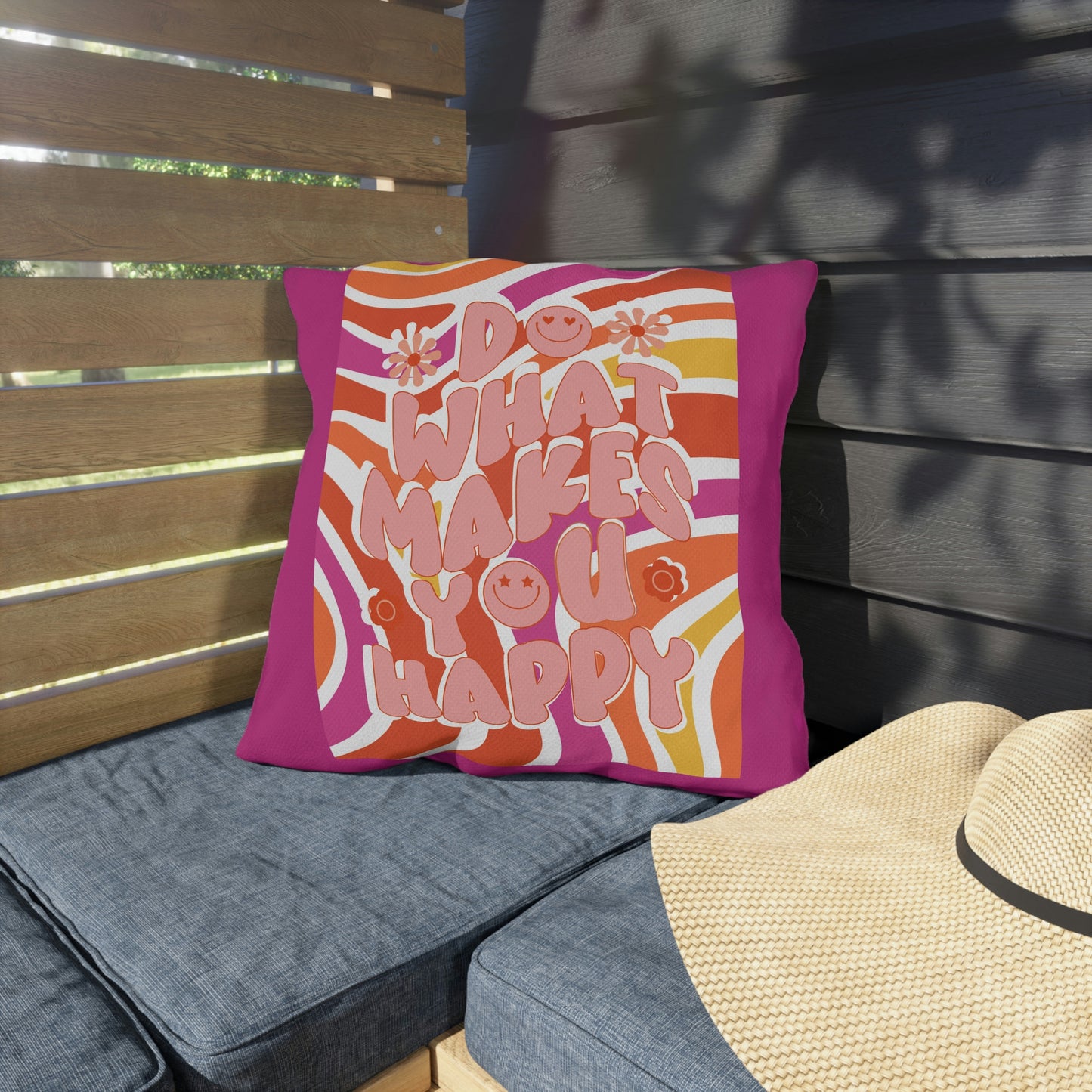 Do What Makes You Happy Outdoor Pillows